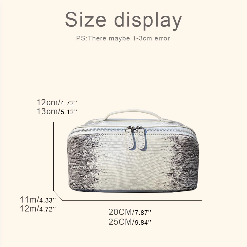 Custom Initials Leather Pillow Lizard Pattern Makeup Bags For Women Luxury Designer Handbag Purses 2026 New In Cowhide Organizer