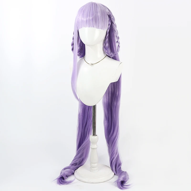Synthetisch haar BB Cosplay Pruiken Game Fate BB Rollenspel Halloween 130 cm Vrouwen Lang Golvend Lichtpaars Pruik Hittebestendig