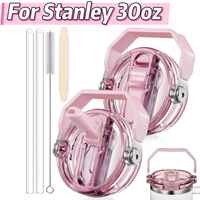 2pcs Leakproof Flip Lid for Stanley Quencher 30oz Tumbler,BPA-Free Straw Cover with Handle & Splash Guard,Travel Cup Accessories