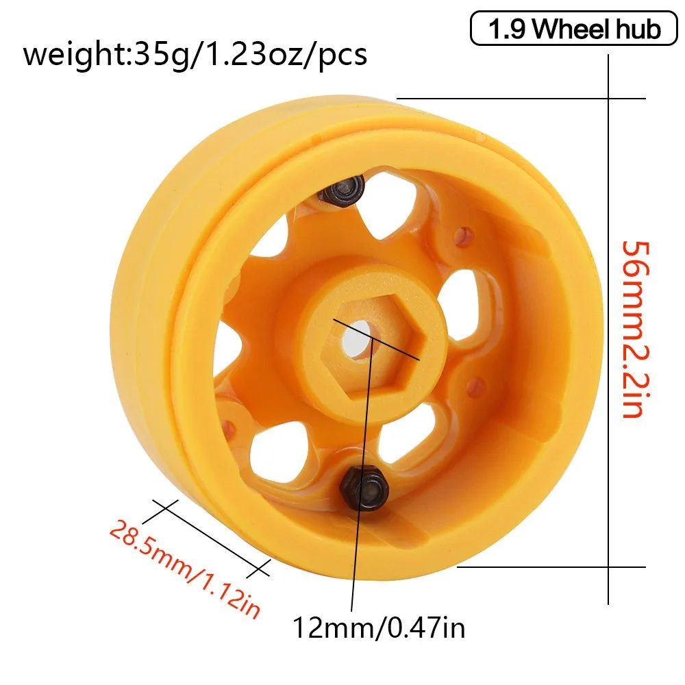 4szt Abs Plastik 1.9 2.2 Inch Beadlock Obręcz Koła Do 1:10 Rc Crawler Traxxas Trx4 Trx6 Axial Scx10 Tamiya Cc01 D90 Rgt Piasta Koła