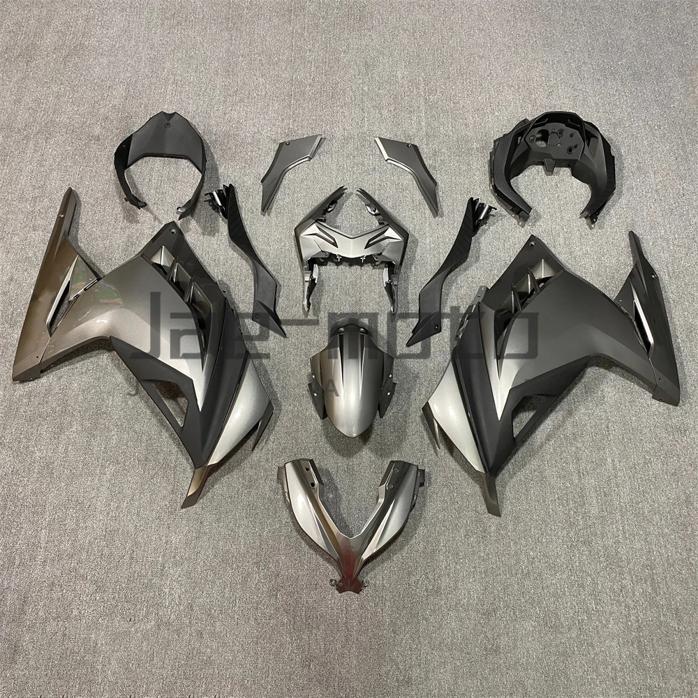 For Ninja250 Ninja300 EX300 ZX300 2013-2017 Injection ABS Plastics Full Fairings Kit Mold Replace Accessories Grey  Black