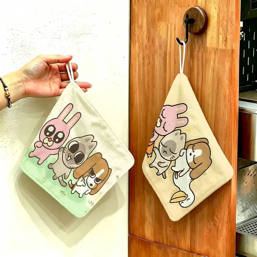 Funny-Siam-LippuS-Meme Polyester Cotton Hand Wiping Towel with Hanging Loop, Lightweight for Home and Commercial Use