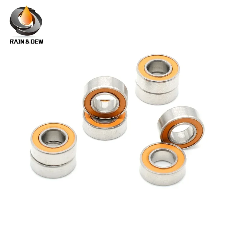 695-2RS Bearing ABEC-7 10PCS 5x13x4 mm Miniature 695RS Ball Bearings 619/5RS Z2V1 Orange Sealed bearing 695 2RS