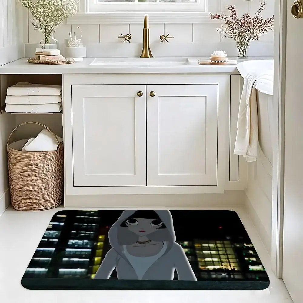 Cartoon Human Character M-Miss Puff Floor Mat carpet diatom mud bathroom quick-drying absorbent floor mat household bathroom