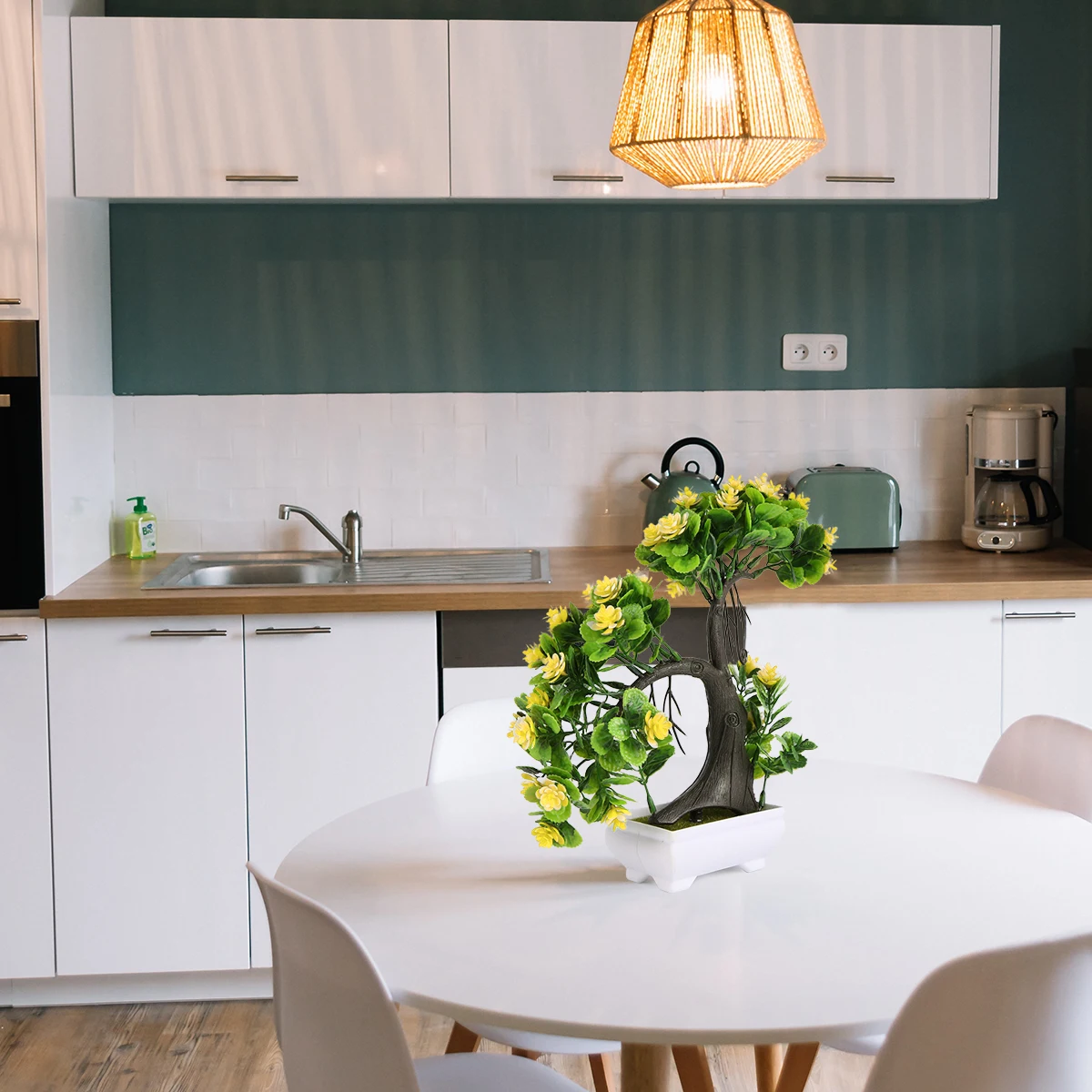 

2 Pcs Creative Simulation Bonsais Plastic Flower Decoration Beautiful Potted Plant Ornaments For Home Office Gardens