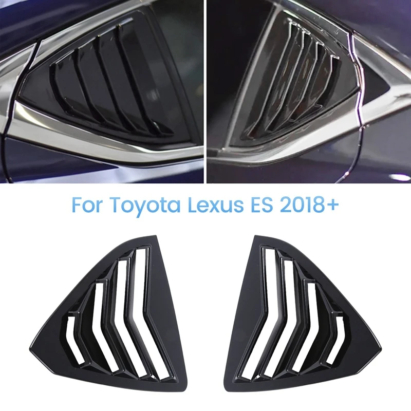 1Pair Car Rear Side Window Louver Scoop Shutter Cover Trim For Toyota Lexus ES 350 300H Air Vent Shade Spoiler Deflector