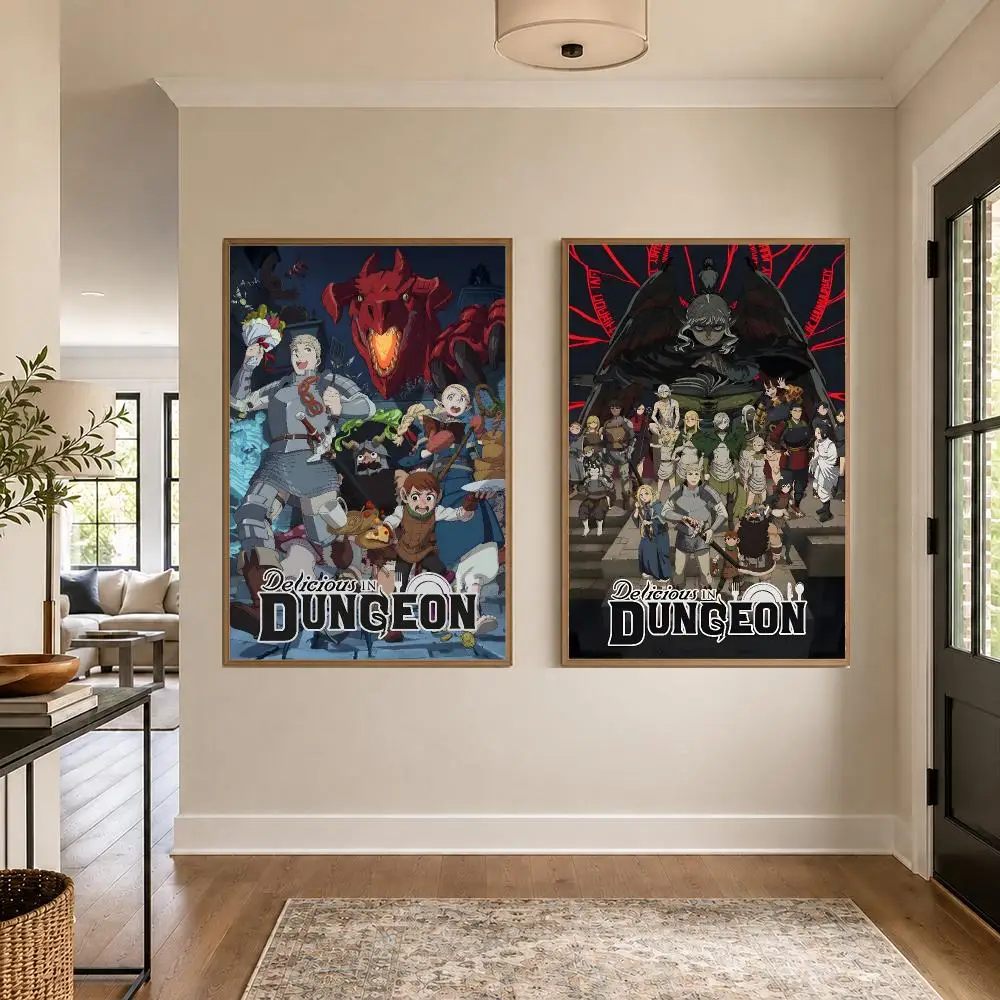Anime D-Dungeon Meshi Poster Graphic Wall Art Poster HD Waterproof PP Paper Print for Bedroom Living Room Office Decor Gift
