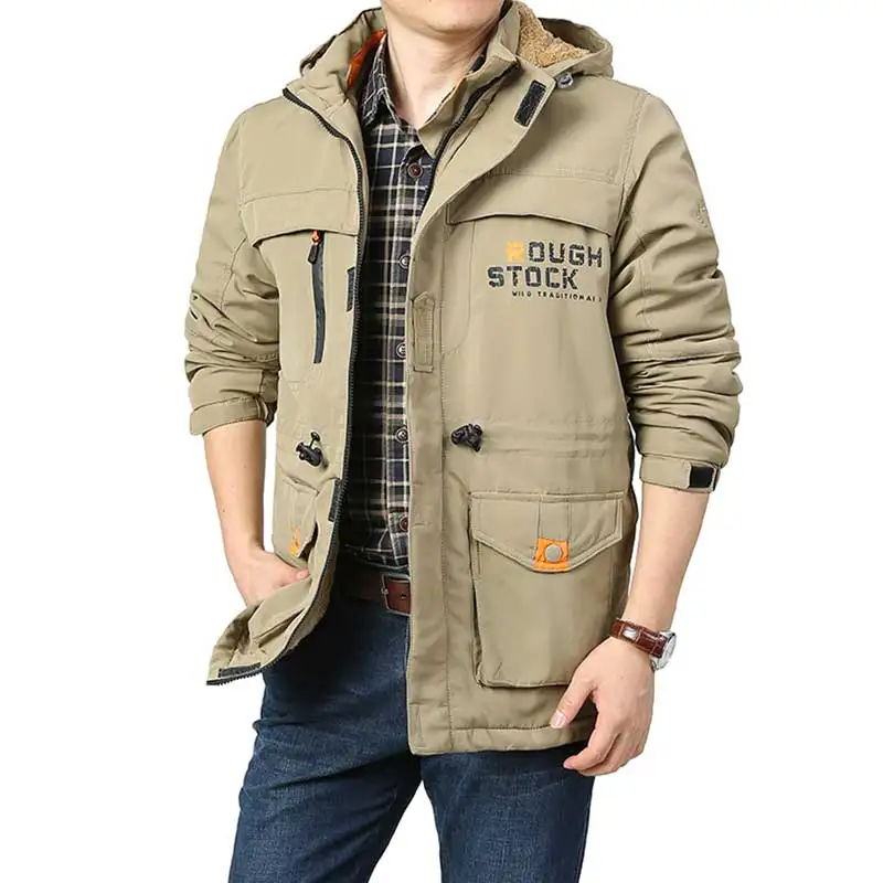 Tactic Military Jacket Men Spring Autumn Men Loose Quick Dry Mid Length Hooded Jacket Coat Men Largo Size Sport Casual Coat Male