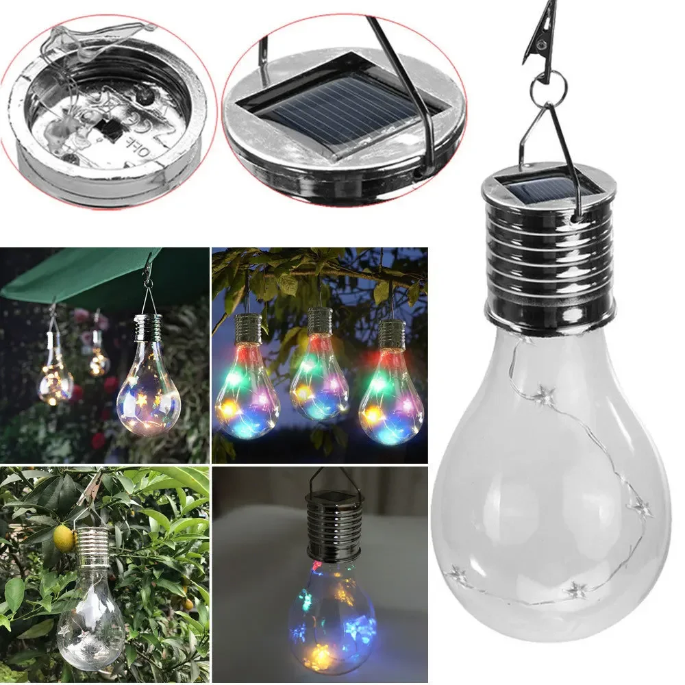 Solar Powered LED Light Bulbs garden Outdoor waterproof hanging Clear Bulbs Patio Fairy String Light Christmas Wedding decoratio