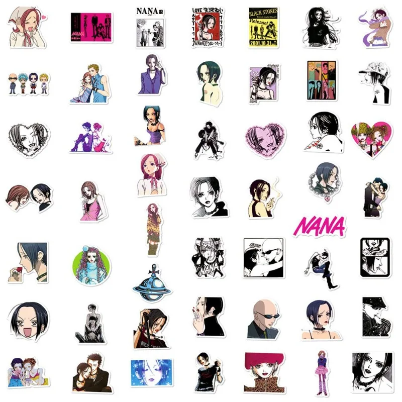 50pcs Anime NANA Japanese Girls Creative Decor Stickers for Skateboard, Notebook, Phone, Water Bottle & Journal