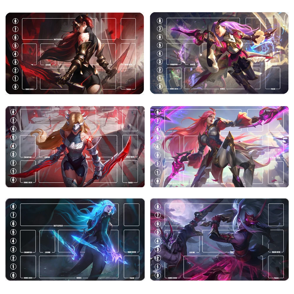 

Runes Battlefield Katarina Du Couteau DIY self-made Anime Game Battle card Rubber Card Pad Mouse Pad Keyboard Pad 600*350*2mm