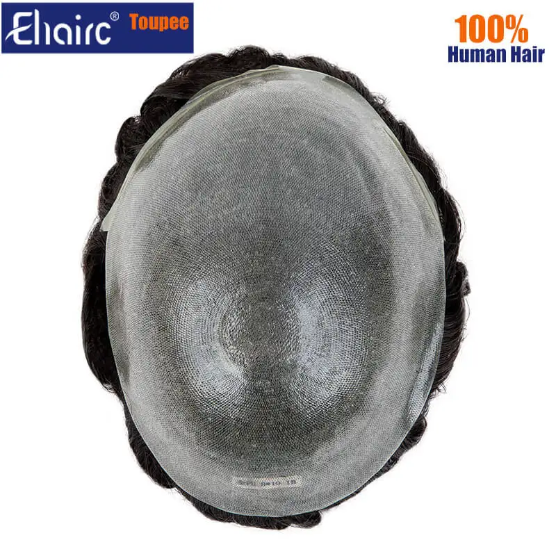 Male Hair Prosthesis 0.04mm-0.06mm Pu Toupee Men 7.5inch Durable Wig For Men 100% Indian Hair System Unit Capillary Prosthesis