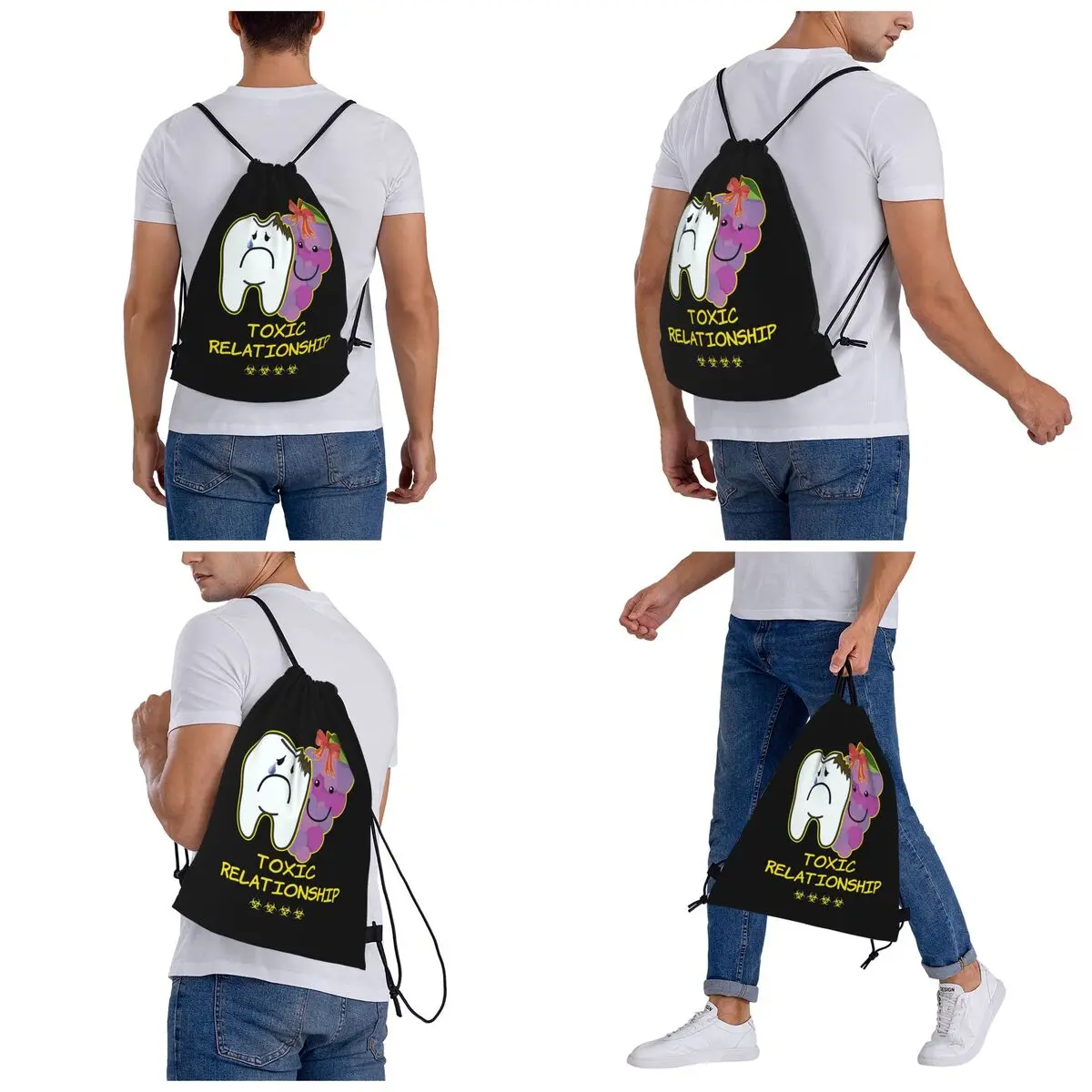'Toxic Relationship' Couple Goals Backpacks Fashion Drawstring Bags Shoes Bag Book Bags for Travel Students