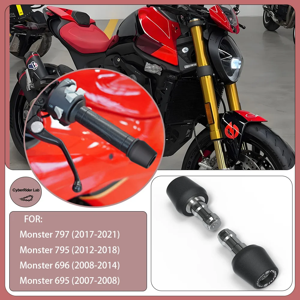 Bar End Grips Caps - No Tools Install Back to School Rider Gift​ For Ducati Monster 695/696/795/797 2007-2021