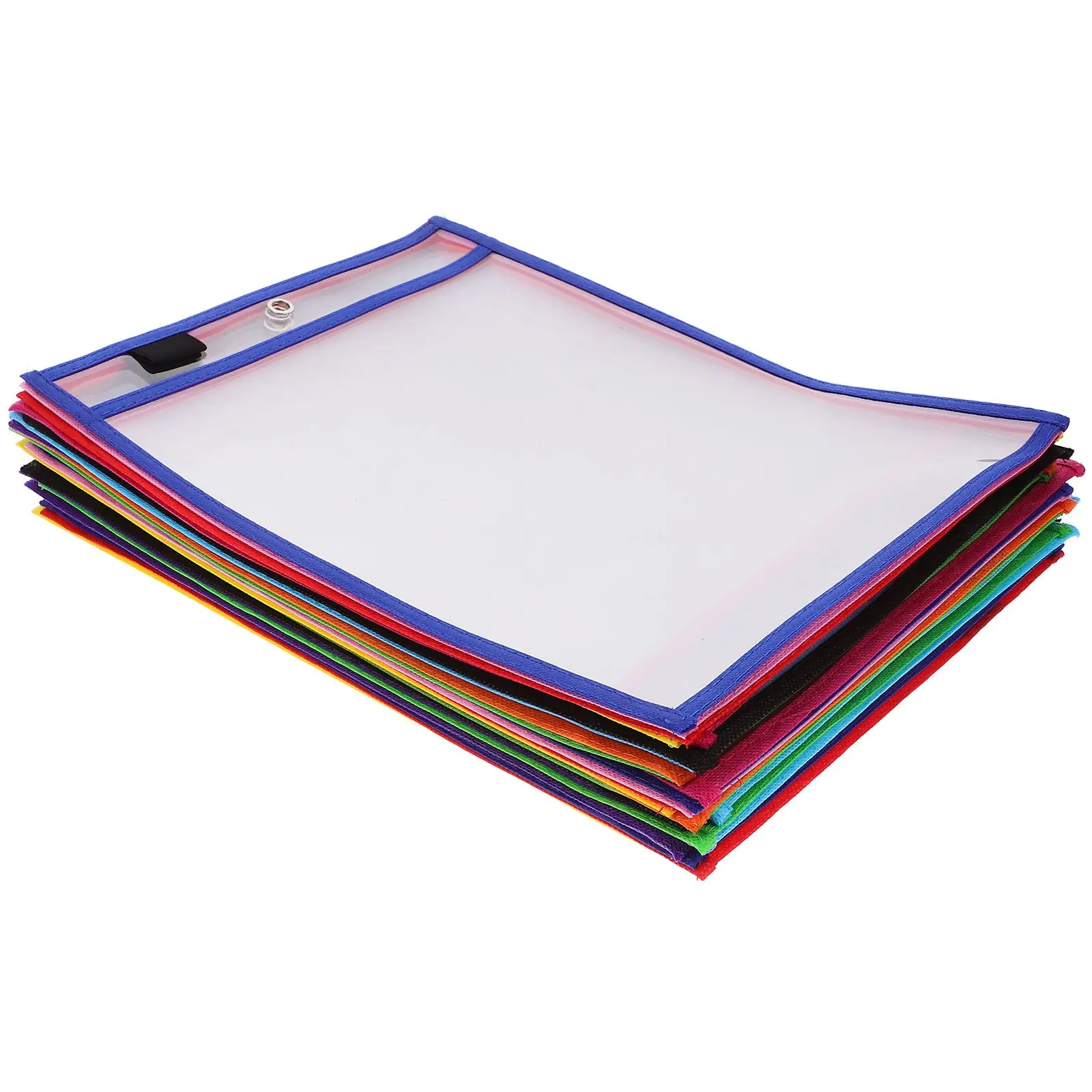 30 Pcs Dry Erase Pocket Sleeves Clear PVC Reusable Write Wipe Office Supplies Waterproof Marker Holder File Insert