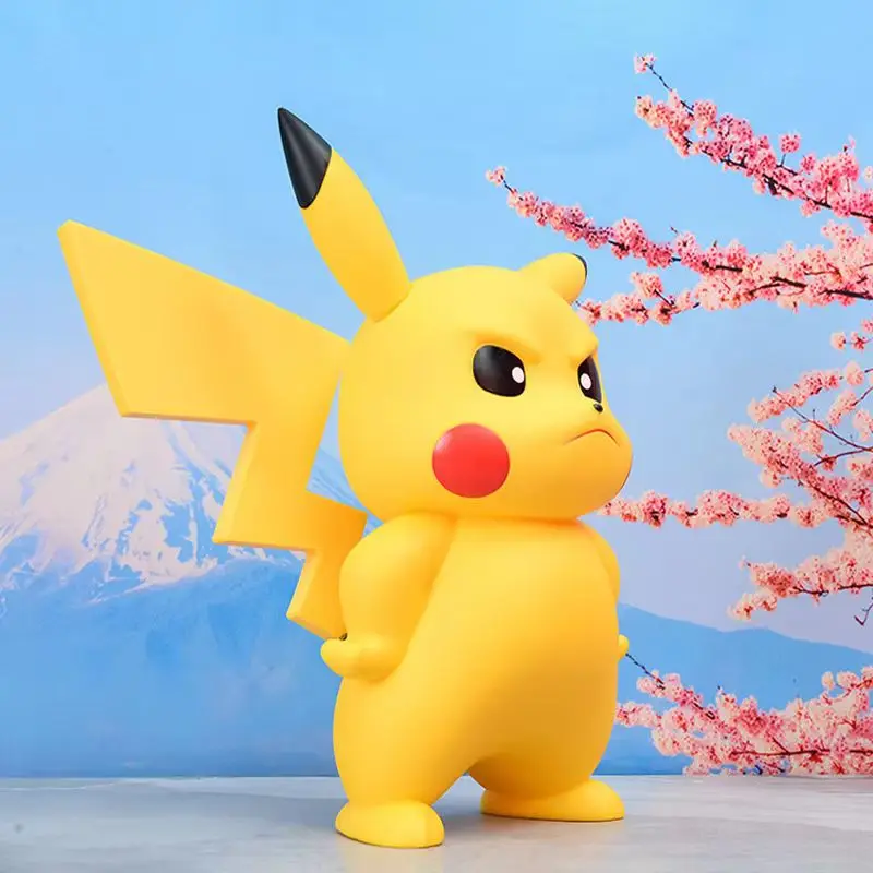38cm Duży Rozmiar 1:1 Figurka Akcji Poké Mon Pride Pikachu Kreskówkowy Potwór Kieszonkowy Model Dekoracyjny na Biurko Kolekcjonerska Statuetka Zabawka