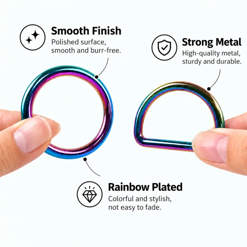 50Pcs 13-50mm O Ring Metal Buckle Keychain HandBags Hook Connection Rings Belts Buckles Supplies DIY Sewing Hardware Accessories