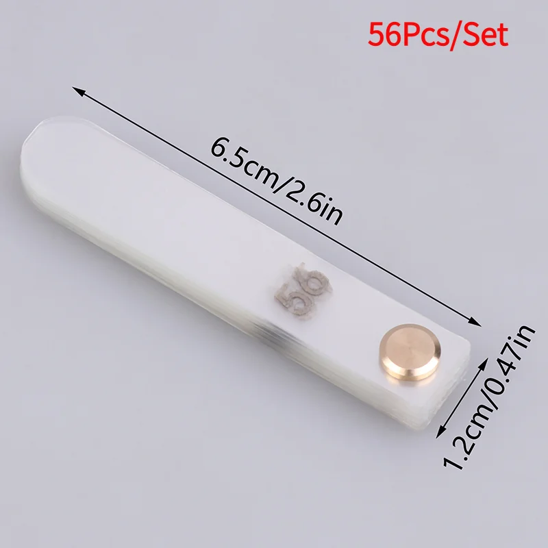 56Pcs/Set Dental Interproximal Reduction Gauge Ruler Treatment Tools 0.1 Mm Tooth Plastic Transparent  Measuring Ruler