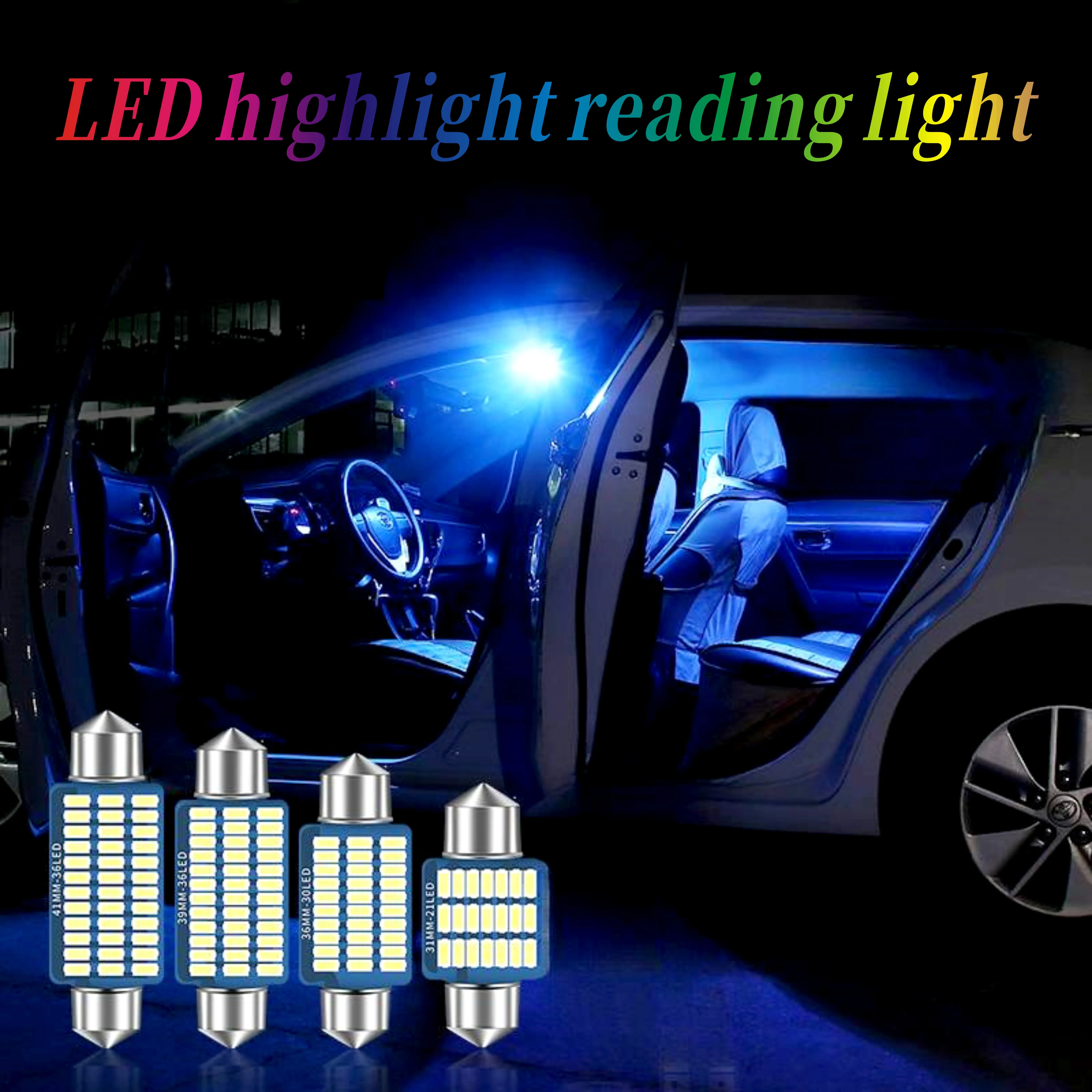 

GISAEV 10x C5W LED 31mm 36mm 39mm 41mm for car Bulb Interior Reading Light License Plate Lamp