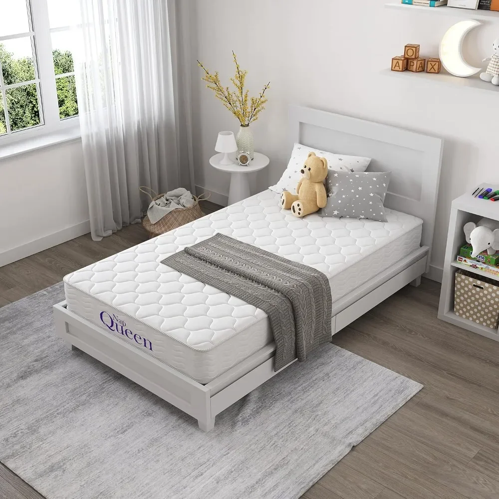 

Innerspring Twin Size Medium Firm Support Relief Mattress, Bed in a Box, White