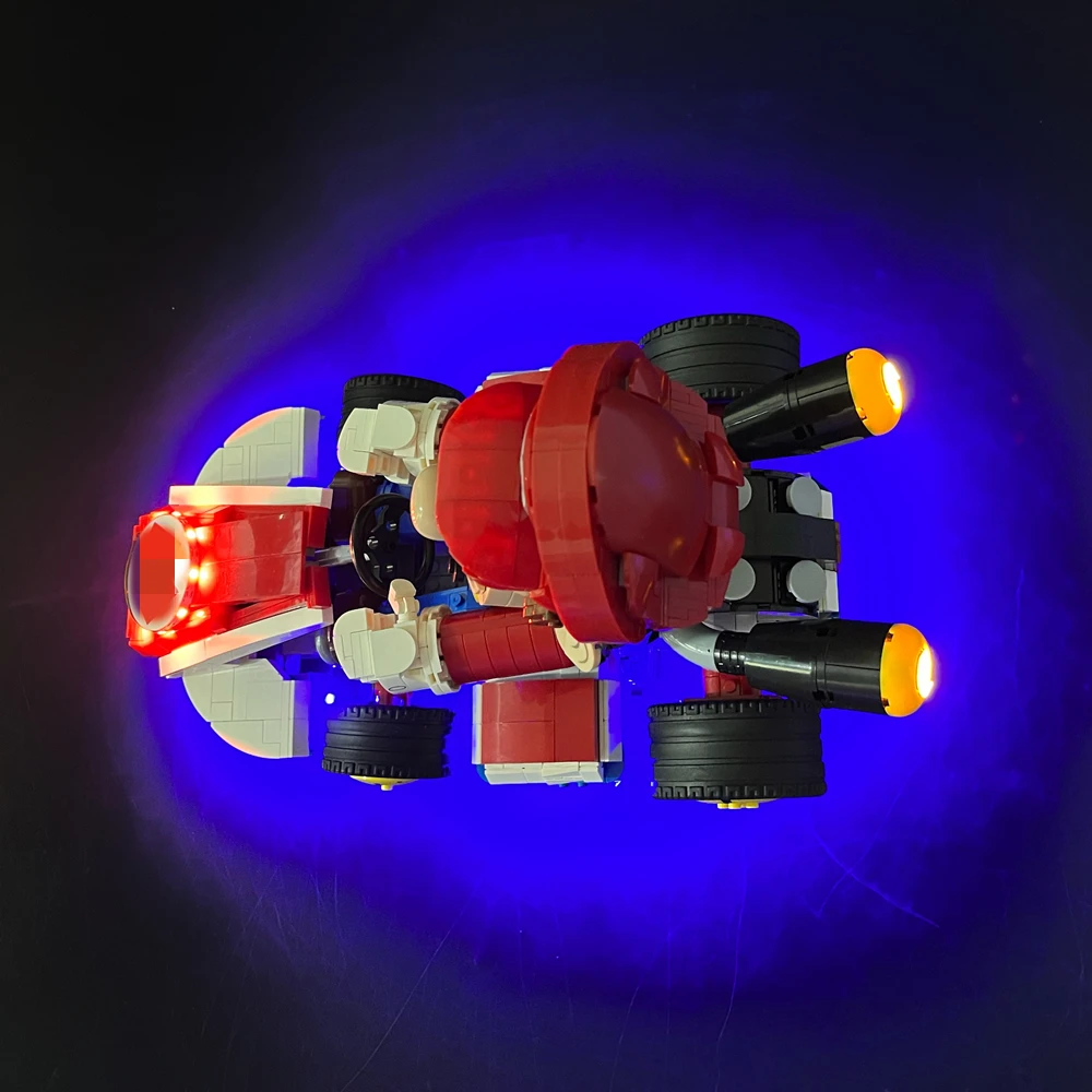 Комплект светодиодных фонарей BYB для Lego 72037 Mario Kart Mario и стандартный пульт дистанционного управления Kart (модель не входит в комплект)