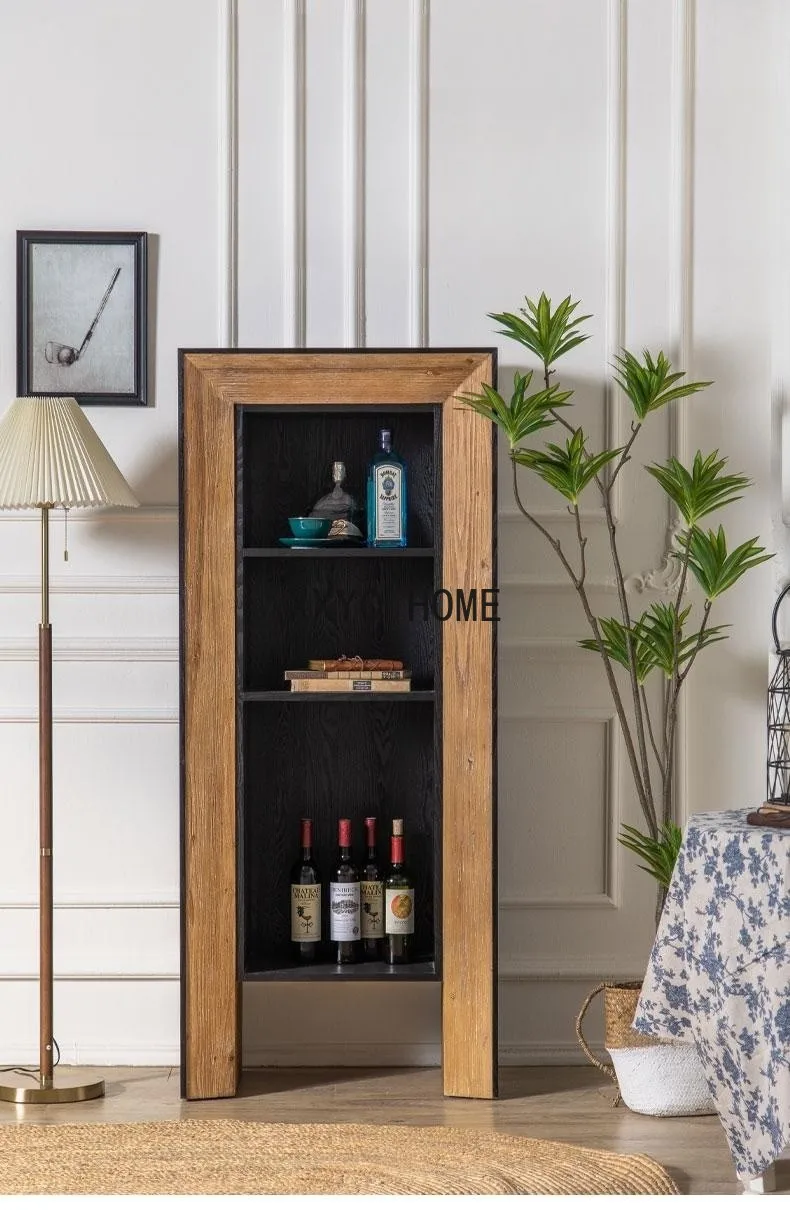 

Mid-Ancient Retro Solid Wood Silent Wine Cabinet B & B Living Room Locker Display Cabinet Nordic Storage Rack