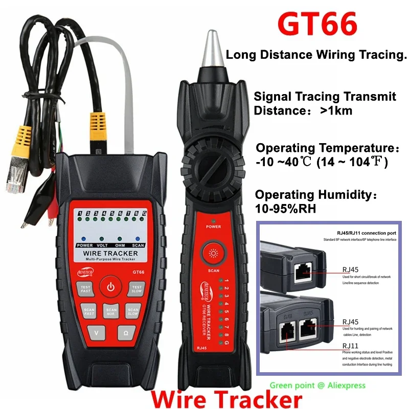 5PCS Outdoor Wire Tracker GT66 Wiring Fault Inspection Functions Handheld Networking Cable Inspection Line LAN Detector Tester