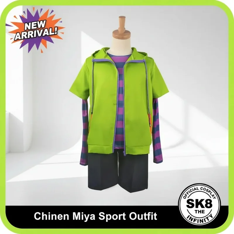 COSAnime Chinen Miya Cosplay Costume SK8 The Infinity Uniform Sport Outfit Hoodie Tail Gloves Wig Halloween Party Set view 3