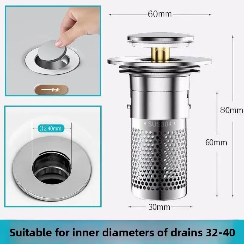 Hand Basin with Leaky Faucet - Push-type Bouncing Valve - Sewer Filter Screen - Wash Basin -Countertop Basin - Universal Fitting