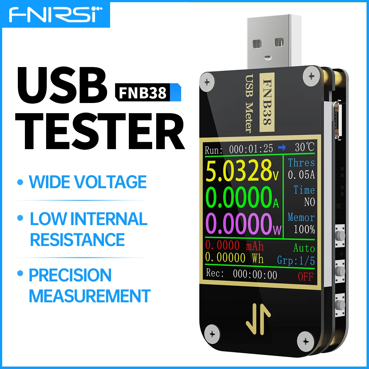 FNB38 Current And Voltage Meter USB Tester QC4+ PD3.0 2.0 PPS Fast Charging Protocol Capacity Test