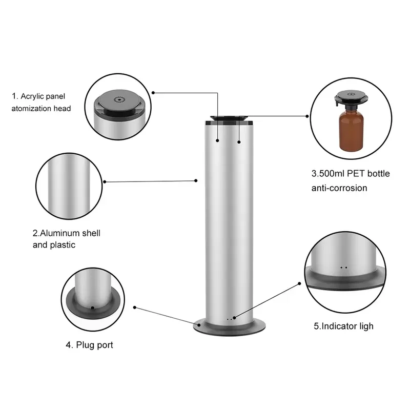 Hot Sale 500ML Bluetooth WiFi Controlled Commercial Aroma Diffuser Aluminum Fragrance Oil Electric Diffuser