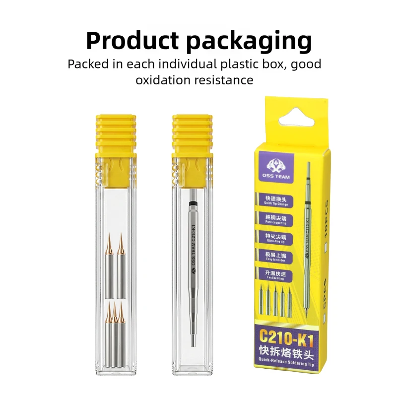 OSS C210-K1 Soldering Iron Tip Set Quick Heating Replaceable With 5PCS Tips For Professional Mobile Phone Chip Line Soldering