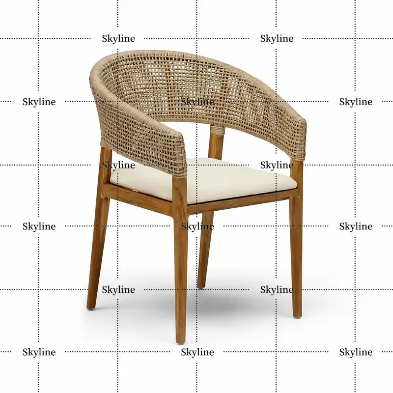 Nordic Simple Breathable Rattan Chair Summer New Balcony Outdoor Leisure Single Armchair Home Office