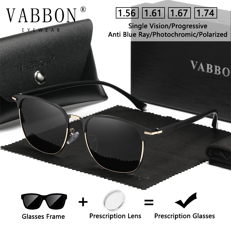 

Vabbon New Anti-Blue Light Goggles Men's Myopia Glasses Prescription Glasses Trendy Anti-Fatigue Flat Glasses Retro Frame Optical Glasses Photochromic 9358