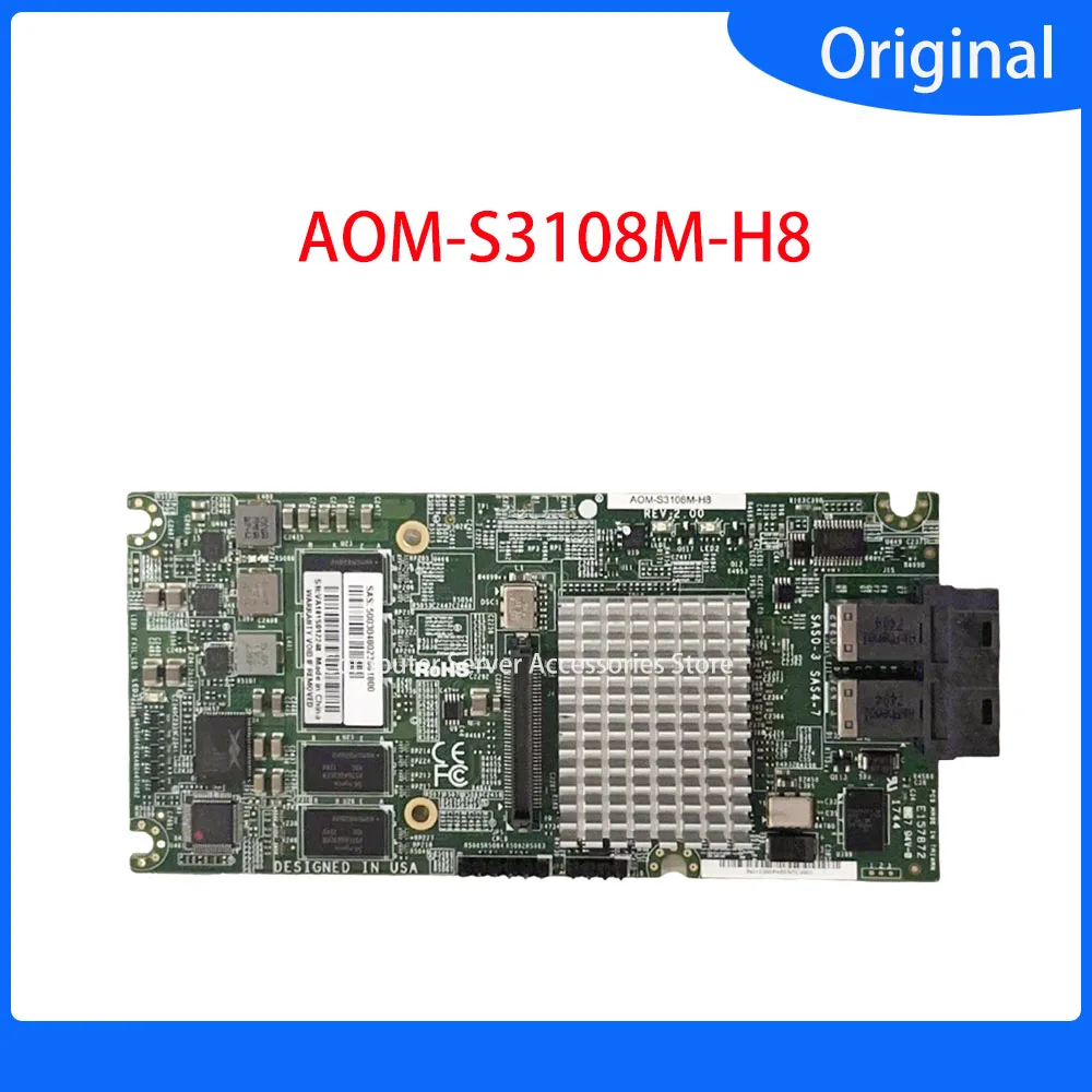 

AOM-S3108M-H8 3108 8-портовый 12 ГБ PCI-E 3.0 SAS-3 SAS3108 Чип OCP Встроенная плата массива 2 ГБ кэш-памяти Хорошо