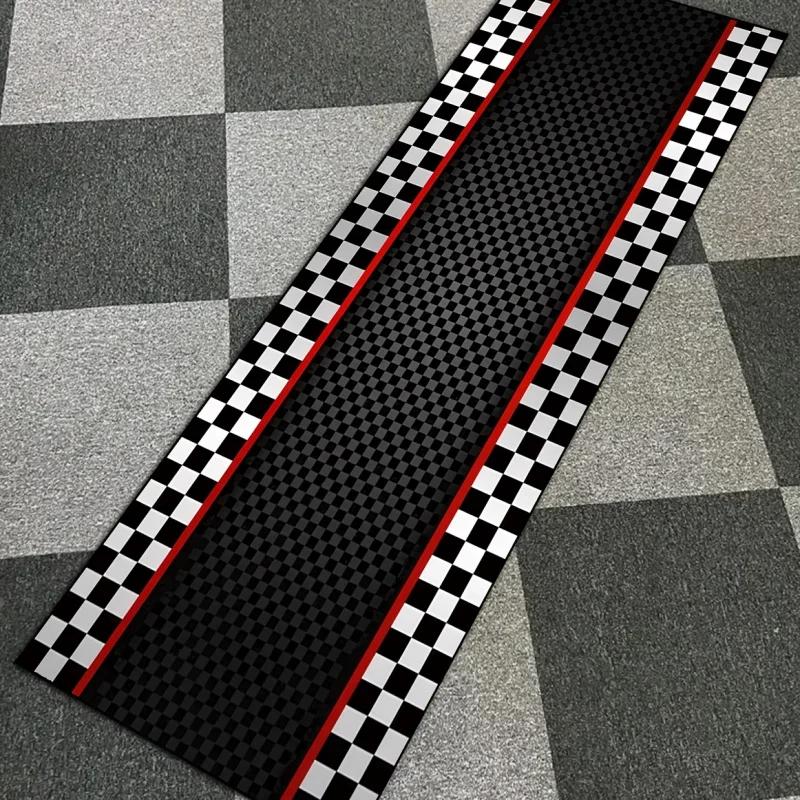 VIKAMA Racing Track Rug Low-Maintenance, Non-Slip Entrance Hall Doormat Motorcycle Parking Rug Home Interior Decoration