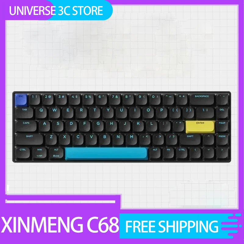 

Xinmeng C68 Keyboard Low Switch Wireless Bluetooth Hot Swap Rgb Office Mechanical Keyboard Custom For Ipad Tablet Mac Pc Gamer