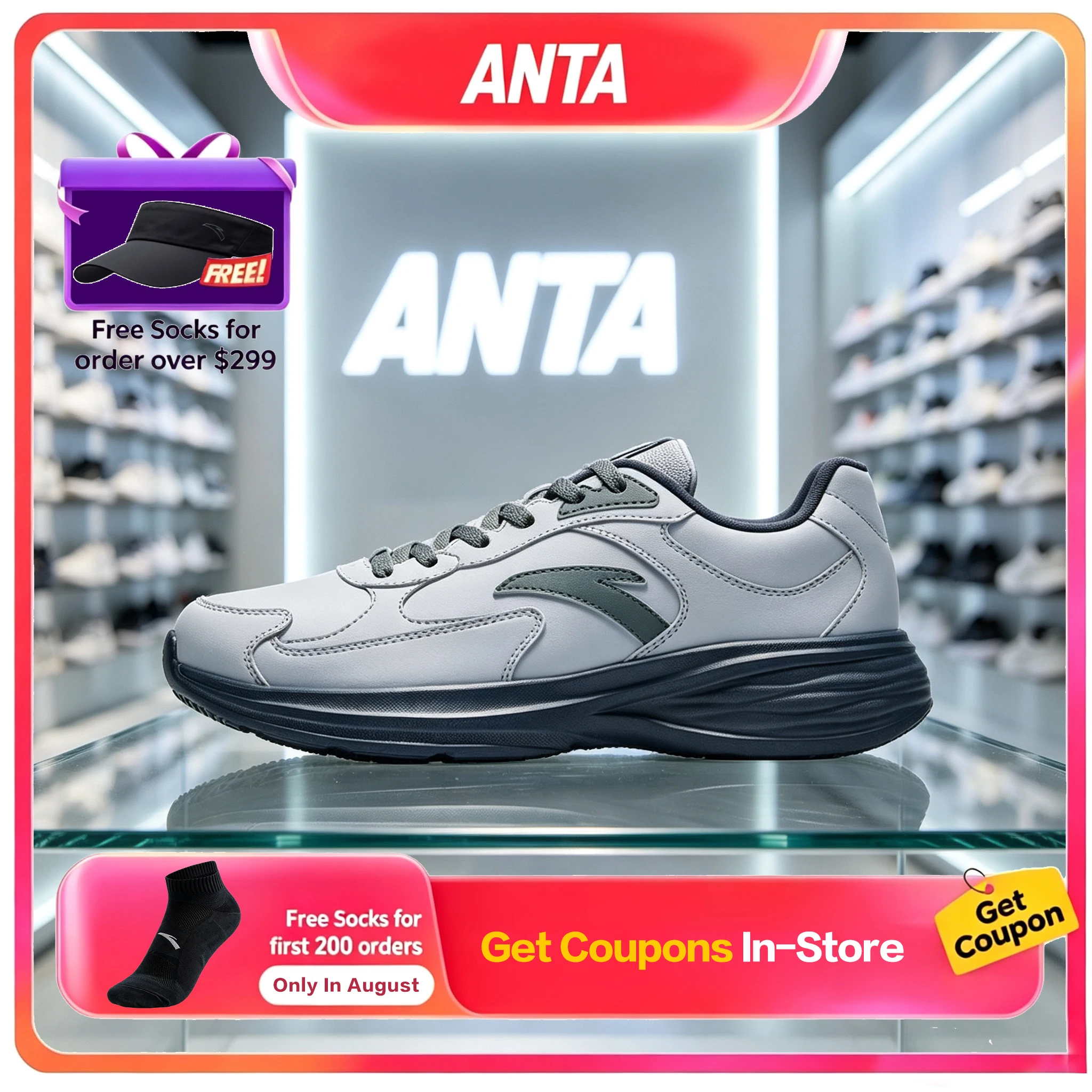 Anta Nebula 3 Protection Men Water Repellent Commute Running Shoes