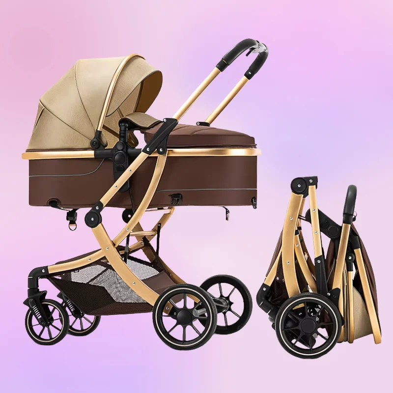 

2025 NEW Baby stroller 2in1 High landscape baby carriage It can be reversed and folded kids trolley car