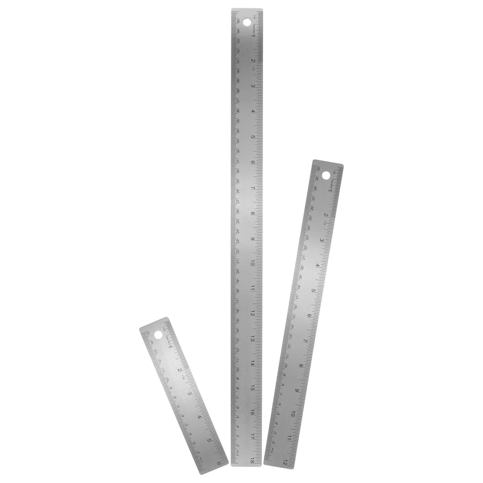 

1Set Stainless Steel Ruler Set Cork Back Precision Measuring Tool for Students Architects Engineering Drawing Metal Ruler