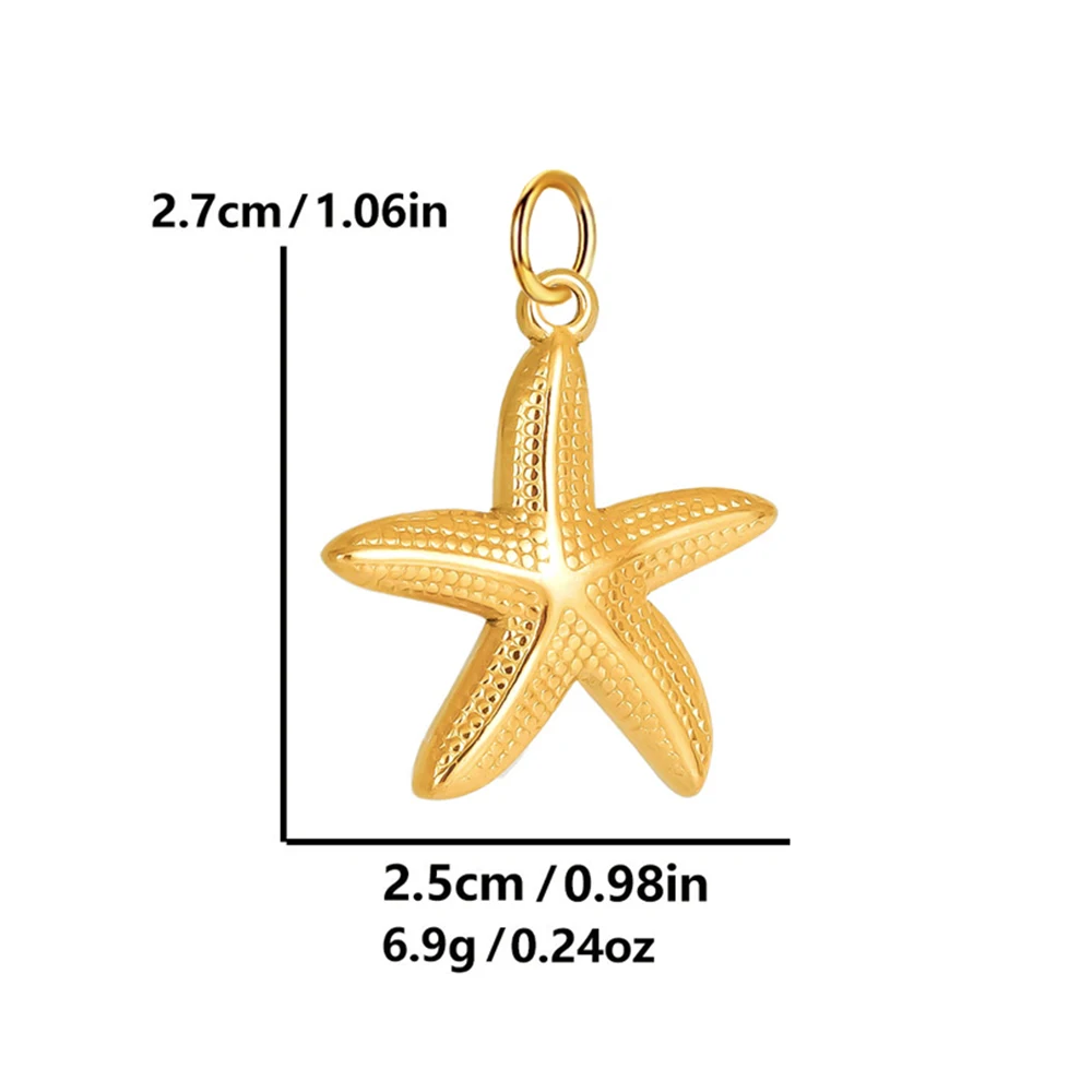 Necklaces for women Spring Buckle Chain Golden Ocean Series Pendant Shell Conch Sea Star Pendant stainless steel women\'s jewelry