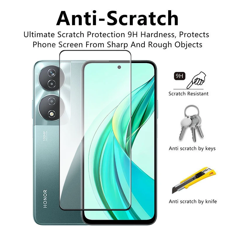 4 in1 per Honor 90 Smart 5G Glass per Honor 90 Smart Tempered Glass 2.5D Full Cover Screen Protector per Honor 90 Smart Lens Film