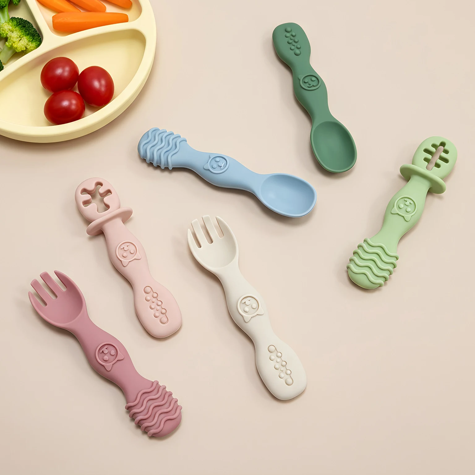 Self Feed Spoon - 4-delige baby lepel- en vorkset, duurzaam,