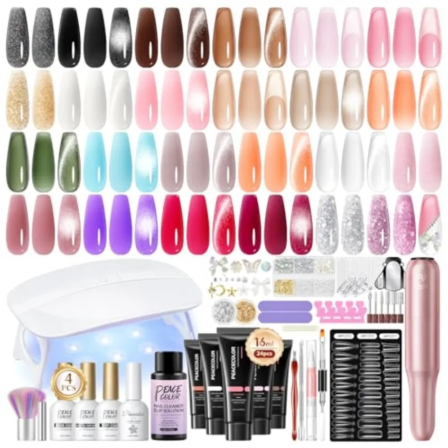 

and U V Light 24 Colors Extension Cat Eye Polish Glossy Matte Top Coat Rhinestones Starter Home Salon DIY Gifts for Women
