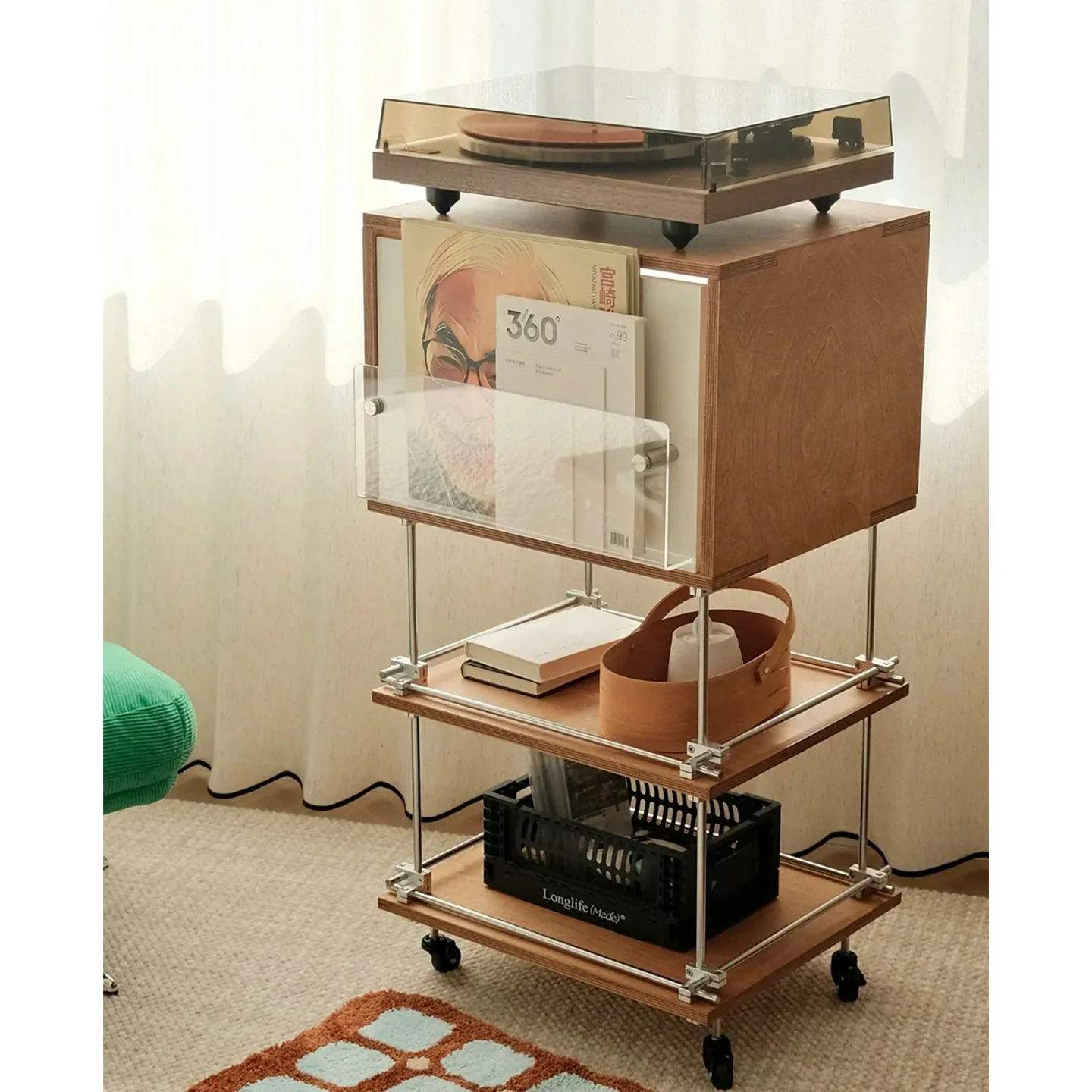 Display storage cabinet Medieval cabinet Japanese-style shelf Floor-to-ceiling multi-layer magazine cabinet