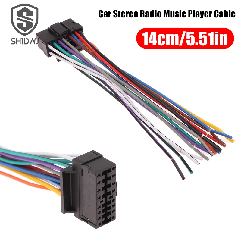 Arnés de enchufe macho Universal de Radio estéreo para coche, adaptador de reproductor de Audio JVC, conector de arnés de cableado, reproductor de música Cale, 16 pines, 1 Uds.