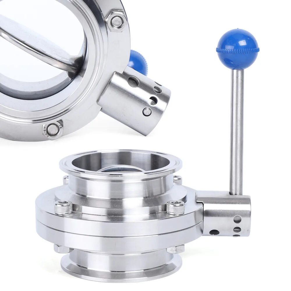 Silver Butterfly Valve(Attractive&Easy to Maintain) - Silver Tone&Smooth Lines&Blends Into Workplaces, Smooth Surface
