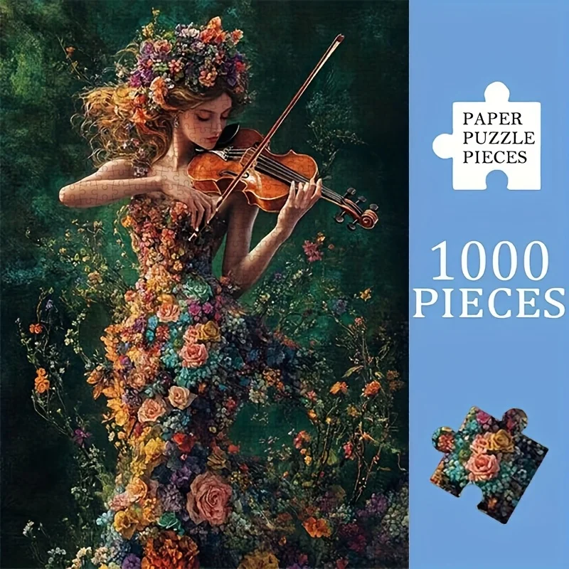 quebra-cabeca-de-papel-com-1000-pecas-mulher-floral-tocando-violino-quebra-cabeca-educacional-quebra-cabeca-divertido-para-familia-e-adultos