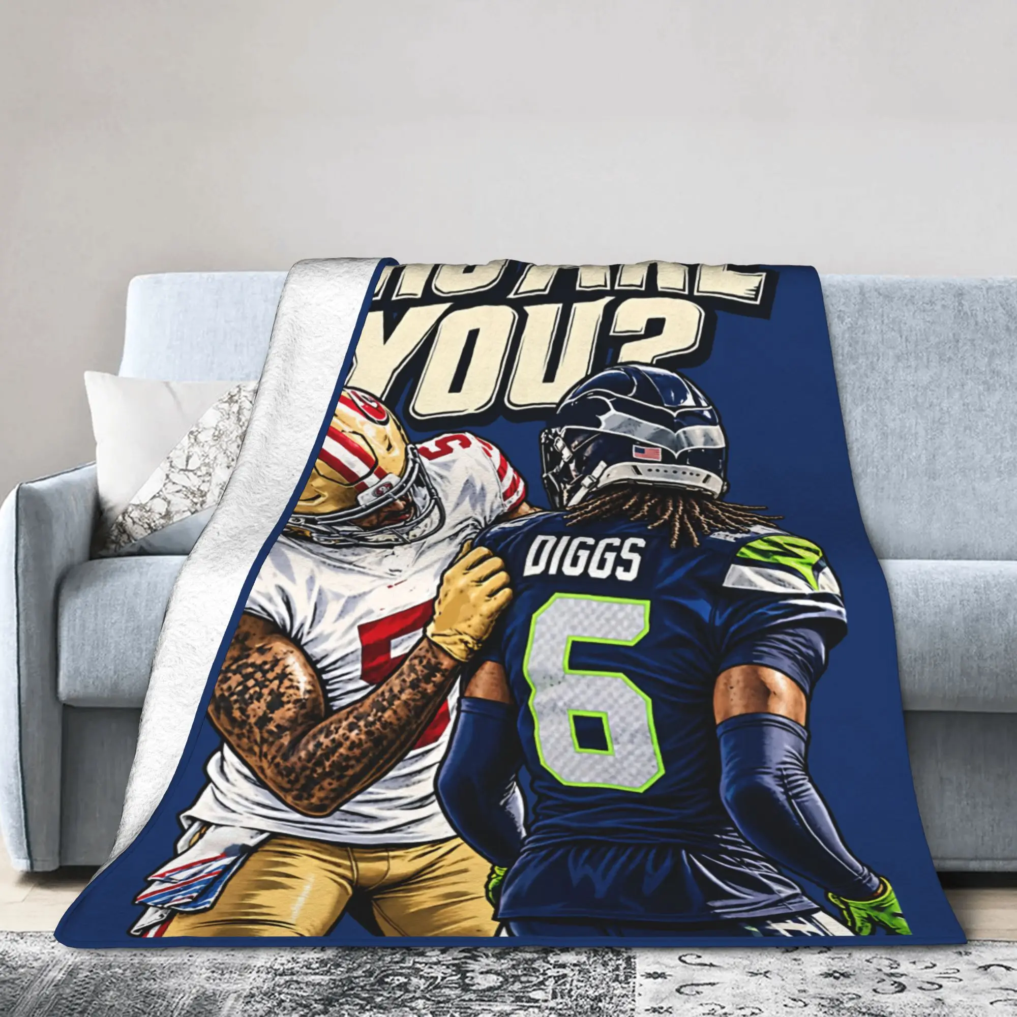 Mike Evans Rugby Who Are You Blankets  Flannel Awesome Warm Throw Blanket for Bedspread  Winter,