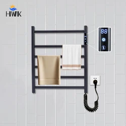 Black/White/Gray Stainless Steel Electric Heated Towel Rack.Digital Display Towel Radiator.Wall Mounted Towel Dryer.Towel Warmer